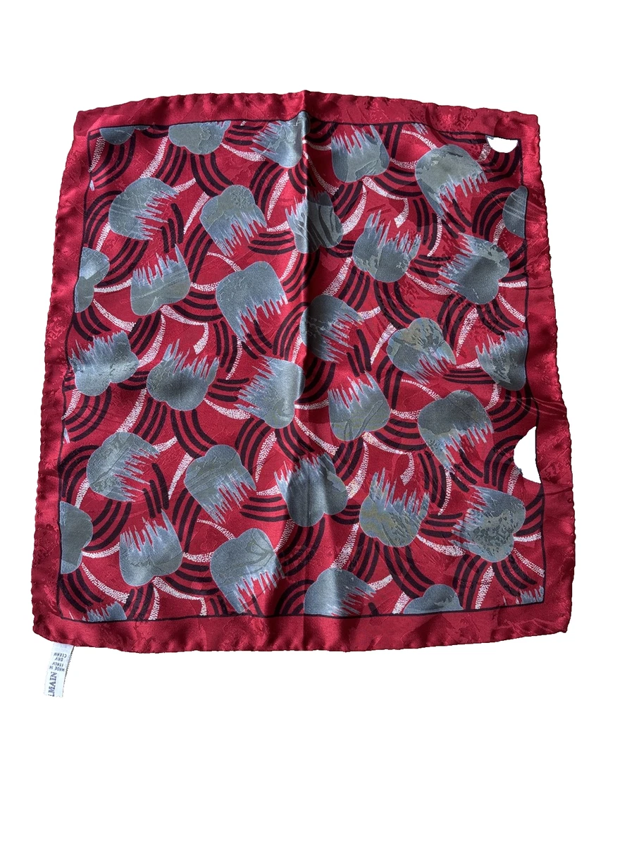 Écharpe Vintage Pierre Eiman Italy - Motif Rayures Et Nœuds Marins - Taille 34x34 Pouces - Occasion