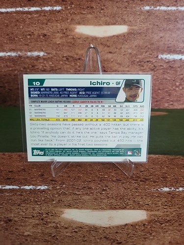 2004 Topps - Ichiro Suzuki #10-Seattle Mariners - Picture 4 of 5