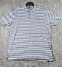 NWOT Peter Millar Men's Blue Stripe Crown Crafted Performance Golf Polo Shirt XL