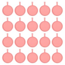 20 Pcs Round Pattern Pendant Trays Kit 25mm Bezel Pendant Base Light Pink