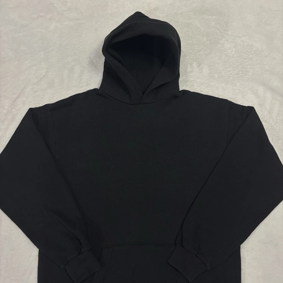 Vintage Blank Hoodie Sweatshirt Santee Sweats Large 90s Russell Faded USA Made - Image 4 of 4