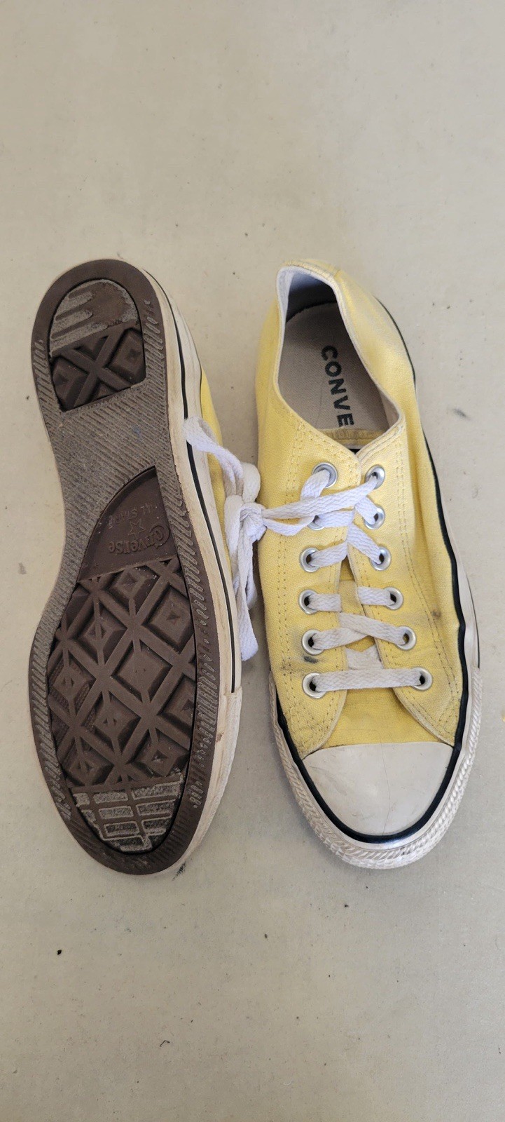 Converse Yellow Canvas Low Top Men's Breathable Casual Sneakers