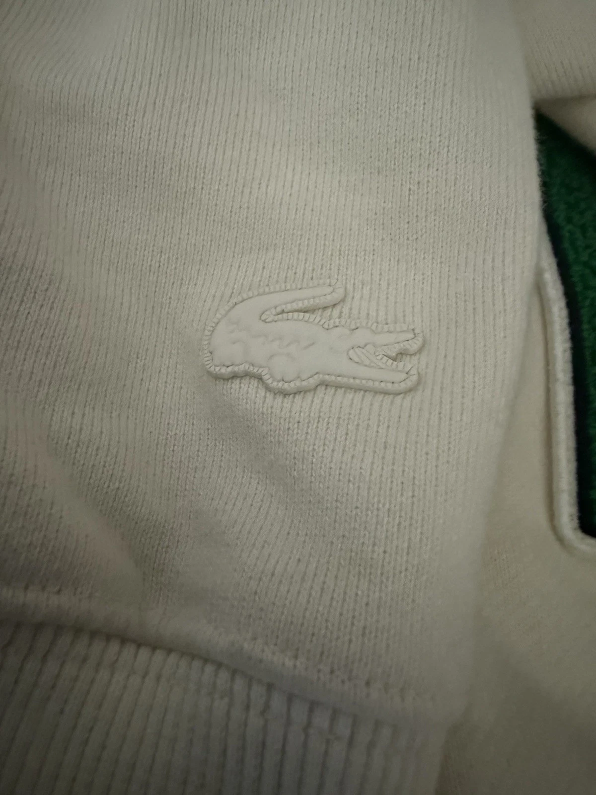 OFF WHITE Felpa Lacoste Live Monogram Unisex Taglia Large Wimbledon Off White