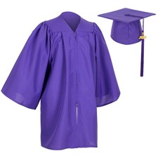 Matte Preschool Kindergarten Graduation Cap Gown Set Year Charm Tassel Robe