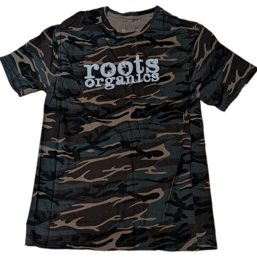 Roots Organics Soil Brand Comoflage T-Shirt  Size Large