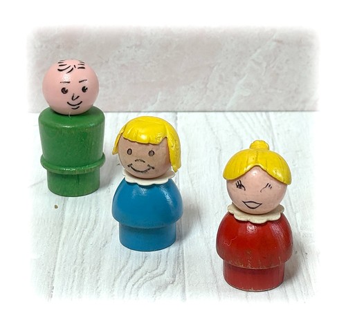 Vintage FP Little People Wooden Replacement Characters Man Woman Girls U CHOOSE - Picture 3 of 15