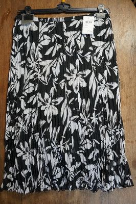 Gerry Weber Skirt New Woman 42 XL Floral Long Black White Designer Monaco