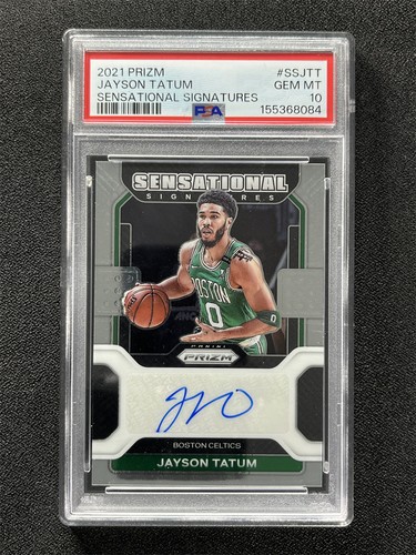 2021-22 Panini Prizm Jayson Tatum Sensational Signatures Auto PSA 10 GEM MT