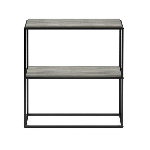 Furinno Moretti Engineered Wood 2-stufiges breites stapelbares Regal in französischer Eiche grau - Bild 3 von 6