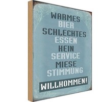 Holzschild 18X12 Cm Warmes Bier Schlechtes Essen Trinken Deko Geschenk Holz Schi