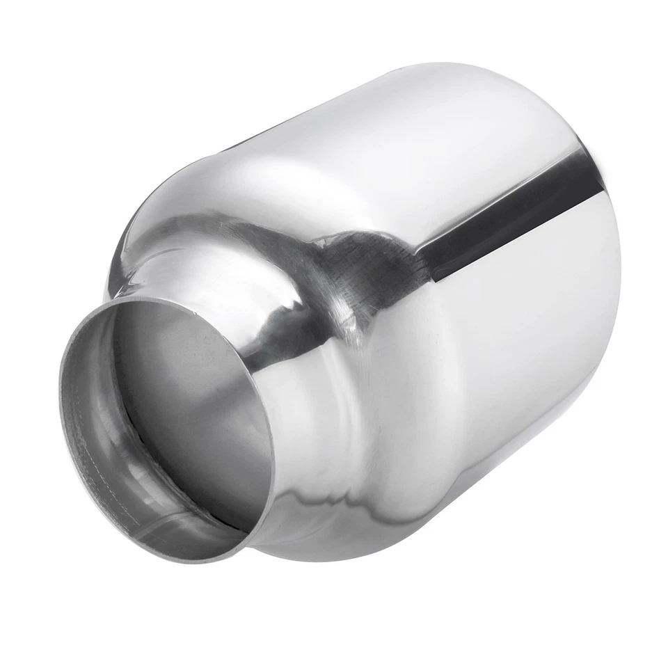 2.5" Inlet 4" Outlet 5" Long Double Wall Tail Throat Stainless Steel Exhaust Tip - Image 2 of 4