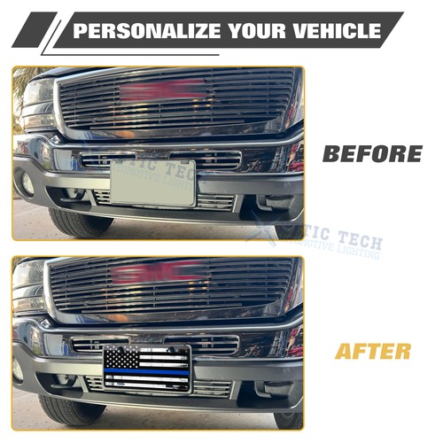 Blue Vintage American Flag Automotive Front License Plate w/Screws Kit Universal - Foto 3 di 13