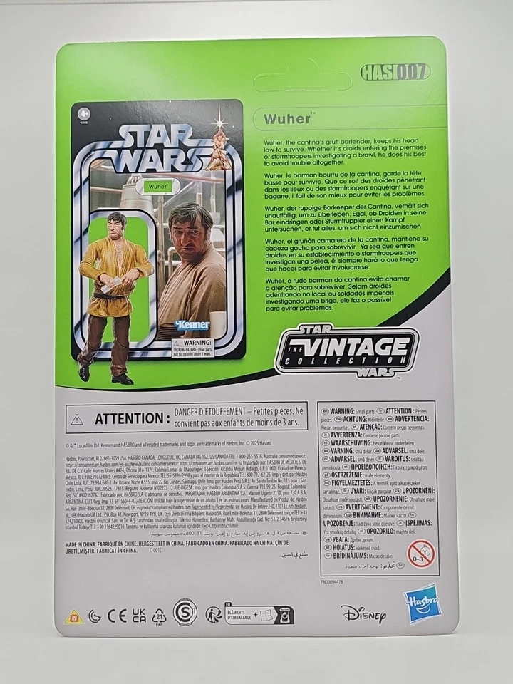 Star Wars Haslab Cantina HAS007 Wuher Colección Vintage VC TVC 3,75 SIN USAR, EN CAJA Foto 2 de 2
