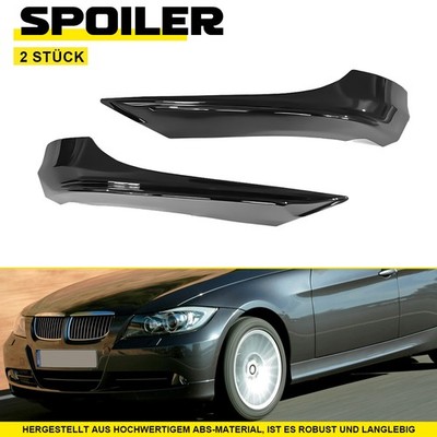 Front Spoiler Ecken Flaps Splitter Schwarz Glanz für BMW 3er E90 E91 LCI 08-12