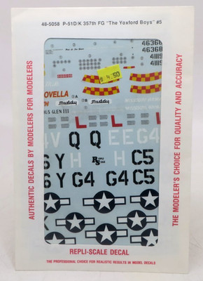 Repli-Scale 1/48 P-51D/K 357th FG ''The Yoxford Boys'' #5 Decals #48-5058