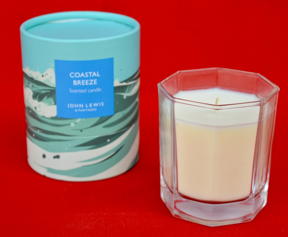 JOHN LEWIS: COASTAL BREEZE FRAGRANCED JAR CANDLE - 40 HOURS BURN TIME - NEW!