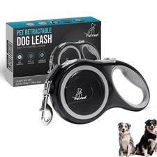 Retractable Dog Leash Extendable 26 FT Heavy Duty Nylon Tape No Tangle Black