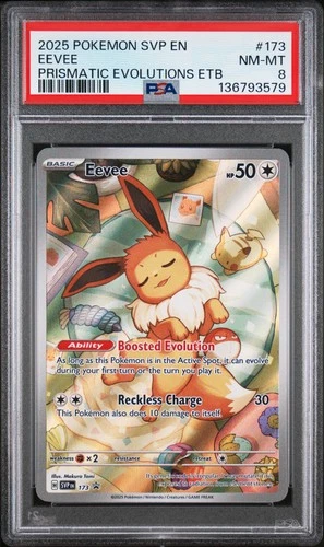 2025 POKEMON SVP EN-SV BLACK STAR PROMO #173 EEVEE PSA 8