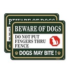 Beware of Dog Sign Do Not Put Finger Thru Fence. 10 x 7 inch Rust Free