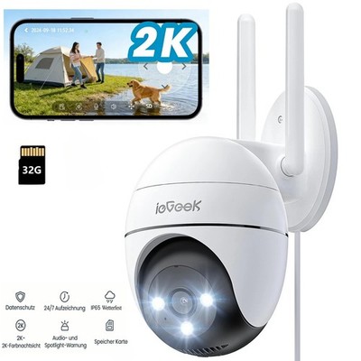 ieGeek 2K 360°PTZ Überwachungskamera Outdoor WiFi CCTV Wireless System Nachsicht