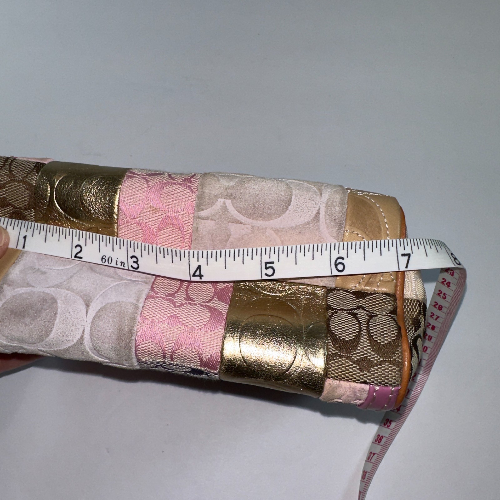 Coach Signature Multicolored Patchwork Pouch Make… - image 5