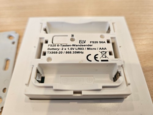 ELV Conrad FS20 S6A 3-/6-Kanal-Tasten-Aufputz-Wandsender Fernbedienung Sender !! - Bild 5 von 6