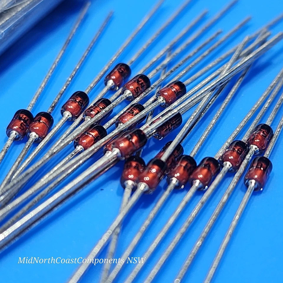 20pc x NEW Original Semtech 1N4758A IN4758 1W 56V Zener Diode Glass DO-41 - Изображение 2 из 4