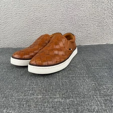 Allen Edmonds Alpha Woven Leather Slip On Mens 8.5 3E Tan Brown Casual Sneakers