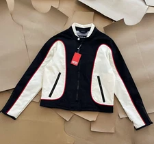 Diesel J-Blink Color Blocked Motorcycle Hard Shell Nylon Jacket