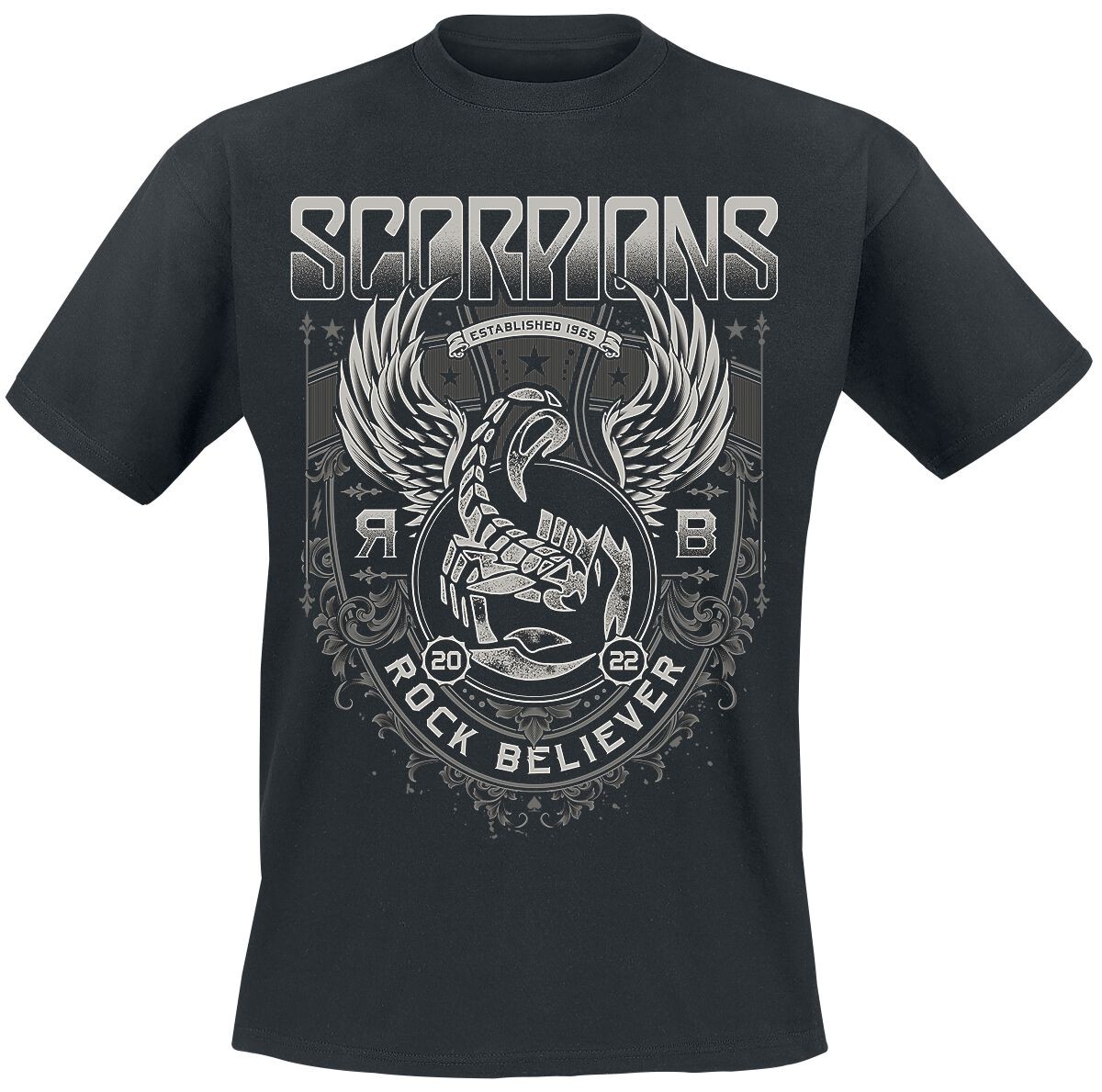 Футболка Scorpions с украшениями Herren Rock Believer от schwarz Band-Товары Группы 7290₽