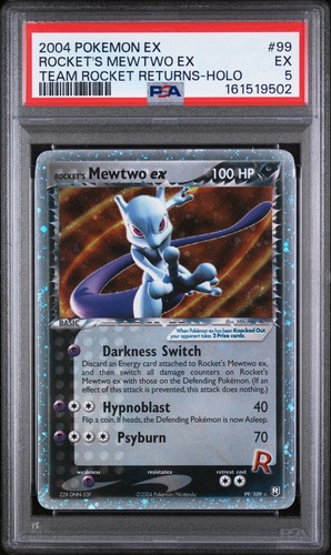 Rocket's Mewtwo ex graded PSA 5 for sale on eBay