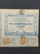 Historische Panama Kanal Aktie 1880 Compagnie Universelle Antikes Wertpapier