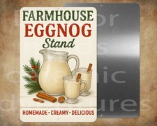 Farmhouse Eggnog Stand Homemade creamy delicious 8 x 12" metal sign -made in USA