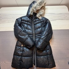 MICHAEL KORS Girls Jacket 7/8 Black Stadium Puffer MSRP 140.00 Removable hood