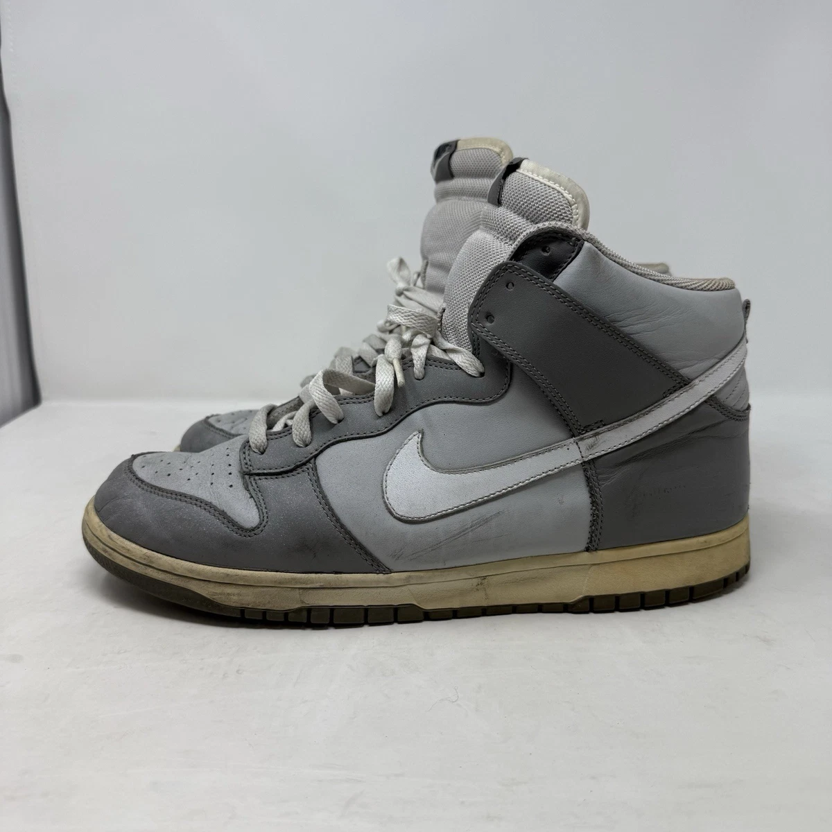 2005 Nike Dunk Hi Neutral Grey White Light Charcoal Grey 309432-012 Sz 10.5 New 2005 Nike Dunk Hi Neutral Grey White Light Charcoal Grey  main image 3