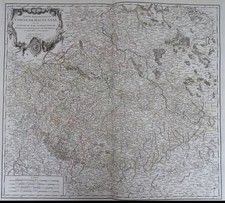 Haute Saxe Merid. Vaugondy Kupferstich Karte Sachsen Deutschland grenzkol. 1756