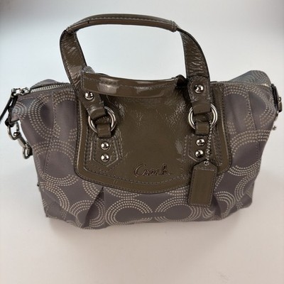 Coach Ashley Dotted Op Art satchel in gray With Shoulder Strap C Pattern