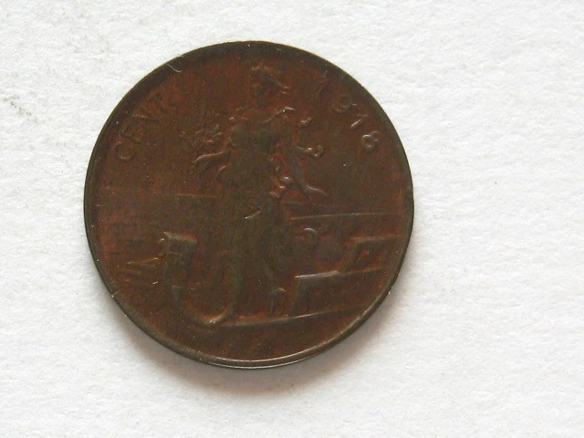 1 cent 1918 RARE fdc cuivre rouge - Photo 1/1