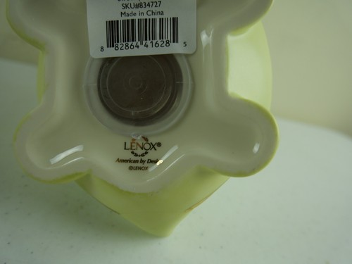 LENOX Porcelain 6" Tall Green Turtle Coin Bank, Still Piggy Bank, Gold Trim NEW - Picture 8 of 8