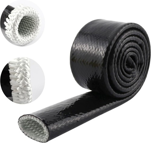 1/2"ID Black Silicone Insulation Heat Shield Sleeve 6.6Ft for 8AN Oil Fuel Lines - Picture 3 of 5