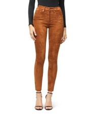 Good American Faux Suede Good Waist Skinny Pants Tobacco Brown Size 0 Size 25