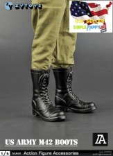 1/6 U.S. Army M42 Combat Boots Black Shoes for 12" figure Phicen hot toys❶USA❶ 