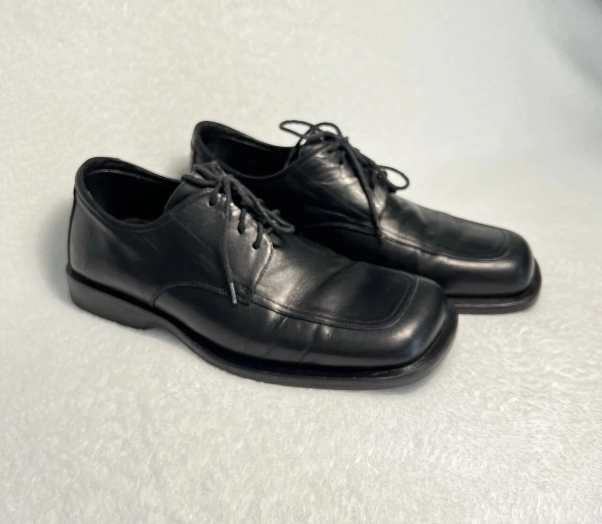 Vintage Bacco Bucci Men Oxford Shoes Dark Black Leather / Fabric 43 US 9.5 Italy Mens Bacco Bucci Dark Brown Genuine Leather Baku Dress Shoes  main image 4