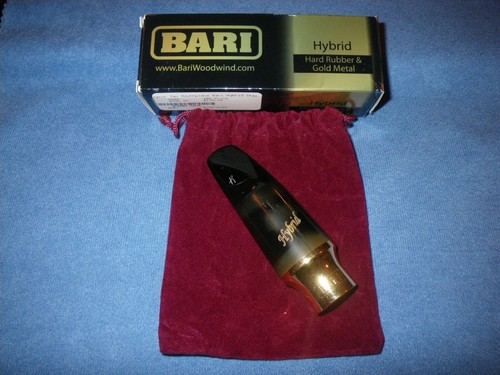 BARI HYBRID GOLD TENOR SAXOPHONE MOUTHPIECE - RUBBER & METAL - 6* TIP - VGC!