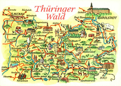 AK * Thuringia Forest between Ilmenau and Rudolstadt - plan map (AB) 20843