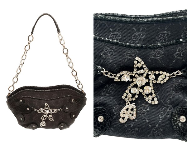 Blumarine Baguette Bag / Y2k Blumarine handbag / Chain bag decorated monogram