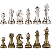 Janus Silver And Bronze Extra Heavy Metal Chess Pieces With Extra Queens Pie... on sale Janus Silver And Bronze Extra Heavy Metal Chess Pieces With Extra Queens Pie... on sale