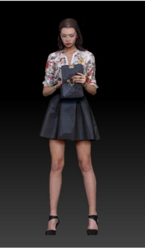 Diorama Scene Prop Resin 1/43 Leather Skirt Girl Mini Doll Figure Painted Toy