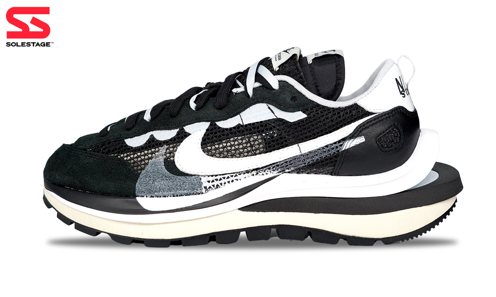 Мужские кроссовки Nike Vaporwaffle x Sacai Black White (CV1363-001) Размер 11-13