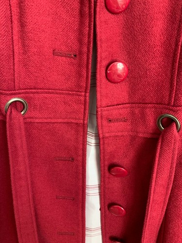 Tulle Fuschia Pink Berry Pea Coat - XSMALL - Front Tie Bow - Picture 3 of 12